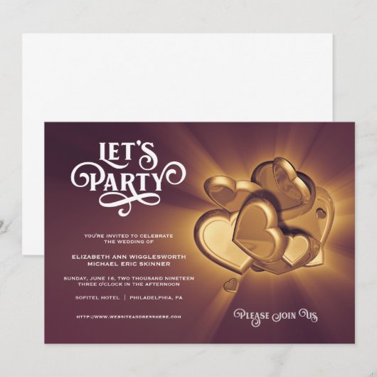 Laten we Trouw Uitnodiging Feest Vieren (Voorkant / Achterkant)