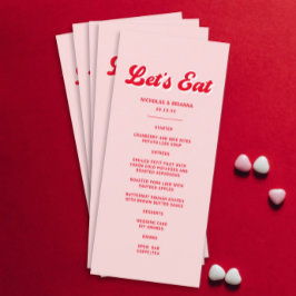 Laten we Trouwen met Rood en Roze Bruiloft Menu