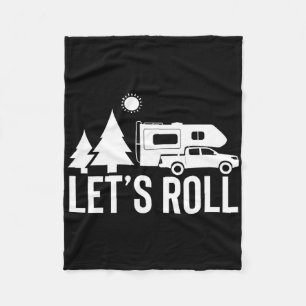 Laten we Truck Camper Grappig Camping Geschenk Rv Fleece Deken