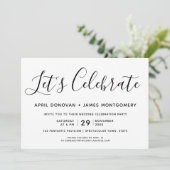 Laten we Typografie bruiloft uitnodiging vieren (Staand voorkant)