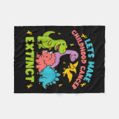 Laten we uitgestorven kinderkanker-dinosaurussen D Fleece Deken (Voorkant (Horizontaal))