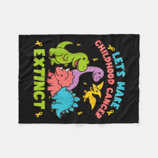 Laten we uitgestorven kinderkanker-dinosaurussen D Fleece Deken (Voorkant (Horizontaal))