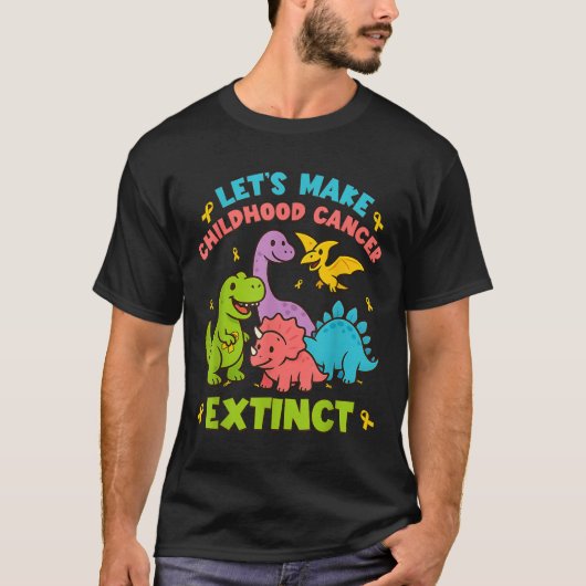 Laten we uitgestorven kinderkanker-dinosaurussen D T-shirt (Voorkant)