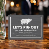 Laten we uitgraven | Krijtbord Zwart & Wit BBQ Kaart