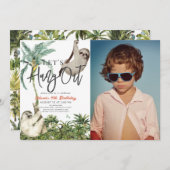 Laten we uithangen Sloth Oerwoud Kinderen Verjaard Kaart (Voorkant / Achterkant)