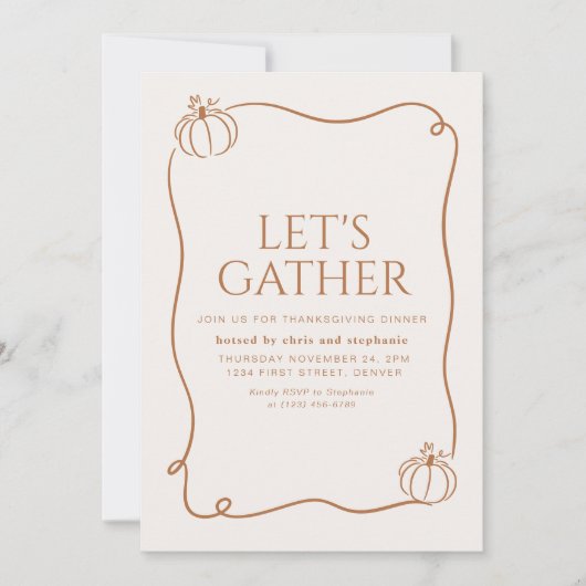 Laten we  uitnodigen kaart (Voorkant)