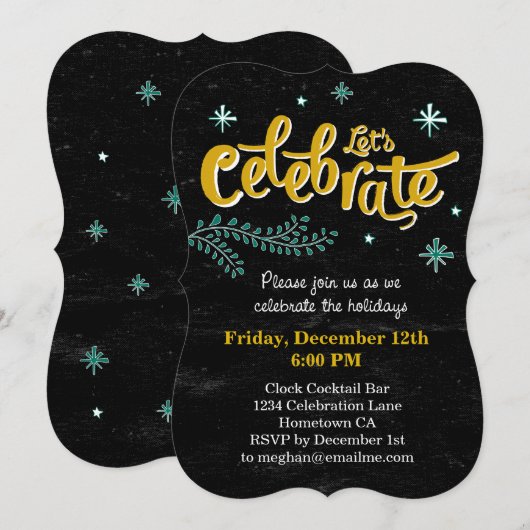 Laten we uitnodigen kaart (Voorkant / Achterkant)