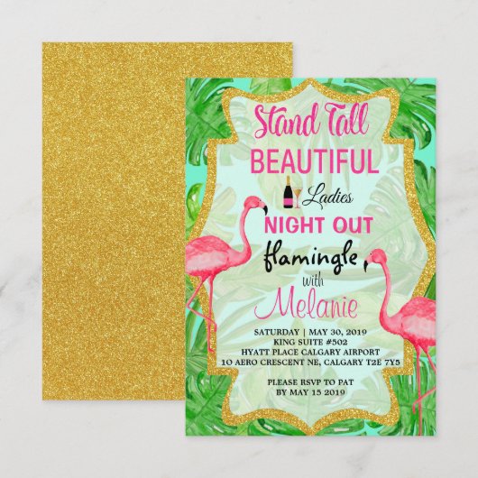 Laten we uitnodigen voor dames in de nacht kaart (Voorkant / Achterkant)