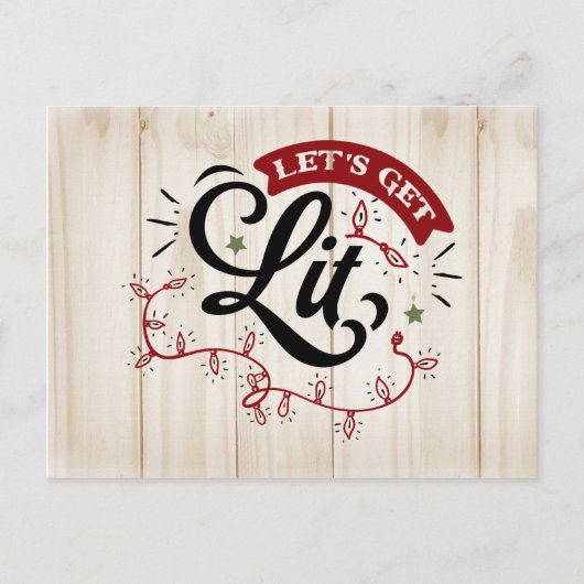 Laten we uitnodigen voor een laat kerstfeest | briefkaart (Voorkant)