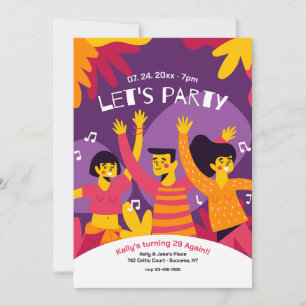 Laten we uitnodiging voor het feest