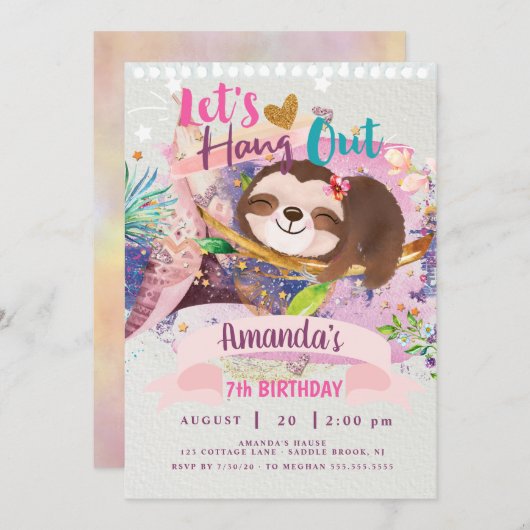 Laten we uitnodigingen doen, luie tipi uitnodiging (Voorkant / Achterkant)