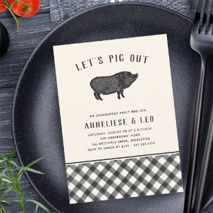 Laten we uitsteken   Summer BBQ Engagement Party Kaart