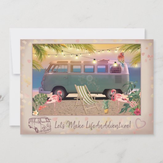 Laten we van het leven een avontuur maken feestdagenkaart (Voorkant)