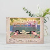 Laten we van het leven een avontuur maken feestdagenkaart (Staand voorkant)