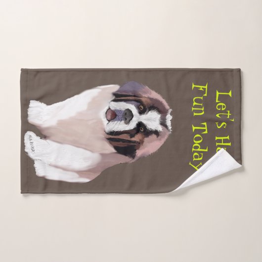 Laten we vandaag even vegen, St. Bernard Puppy Sty Bad Handdoek (Handdoek)