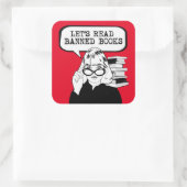 Laten we verboden boeken lezen Retro Vierkante Sticker (Tas)