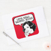Laten we verboden boeken lezen Retro Vierkante Sticker (Envelop)