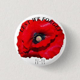 LATEN WE VERGETEN POPPY NOVEMBER 11th white Ronde Button 3,2 Cm