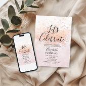 Laten we verjaardag glitter uitnodiging vieren