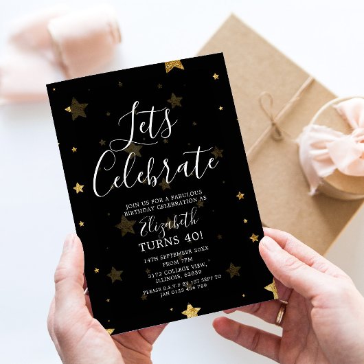 Laten we verjaardagsuitnodiging vieren kaart