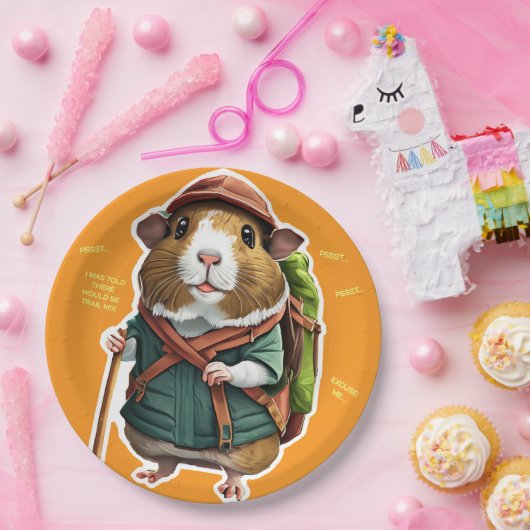 Laten we verkennen! Outdoor Guinea Pig Hiker Papieren Bordje (Feest)