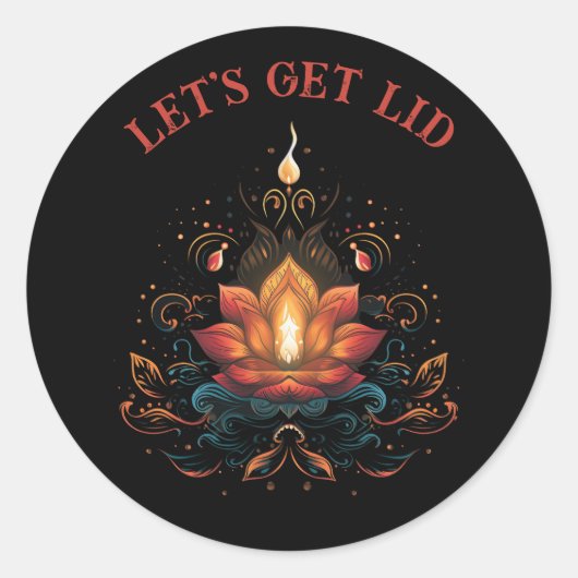 Laten we verlicht Diwali Hindu het Festival van he Ronde Sticker (Voorkant)