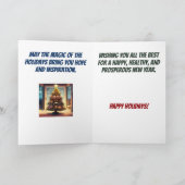 Laten we verlicht grappige kerstboom kaart (Binnen)