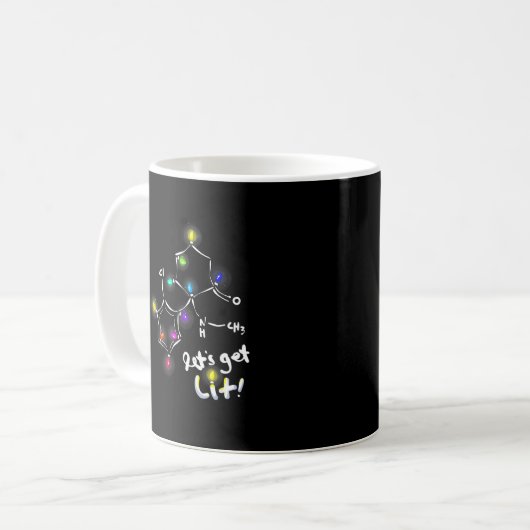 Laten we verlicht kerst ketamine te krijgen koffiemok (Voorkant links)