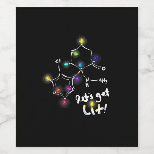 Laten we verlicht kerst ketamine te krijgen wijn etiket (Enkel label)