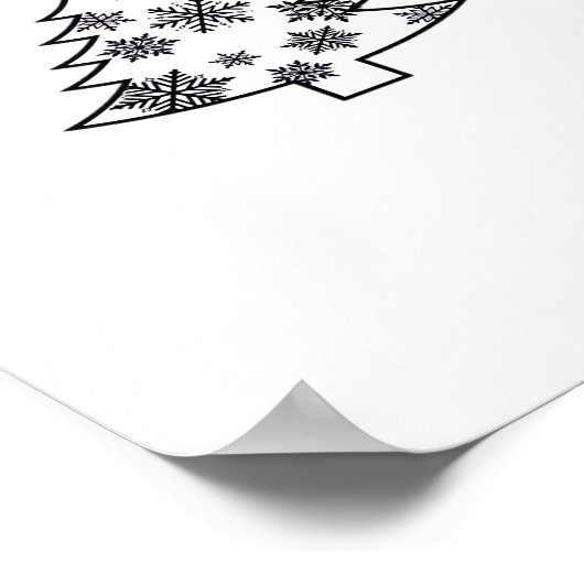 Laten we verlicht kerstboom vakantie verlichting E Poster (Hoek)