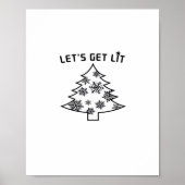 Laten we verlicht kerstboom vakantie verlichting E Poster (Voorkant)