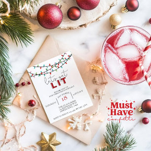Laten we verlicht kerstcocktail Friendsmas Party Feestdagenkaart