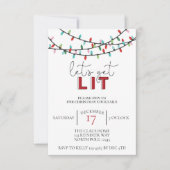 Laten we verlicht kerstcocktail Friendsmas Party Kaart (Voorkant)