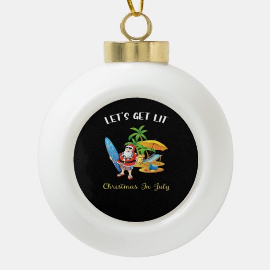Laten we verlicht Kerstmis Essentieel Keramische Bal Ornament (Voorkant)