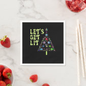 Laten we verlicht Kerstmis Grappig Ontwerp Servet (Insitu)