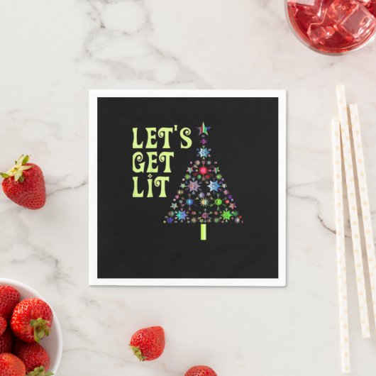 Laten we verlicht Kerstmis Grappig Ontwerp Servet (Insitu)