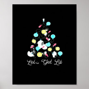 Laten we verlicht kerstvakantie lichten grappige w poster