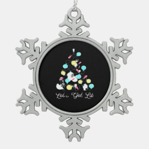 Laten we verlicht kerstvakantie lichten grappige w tin sneeuwvlok ornament