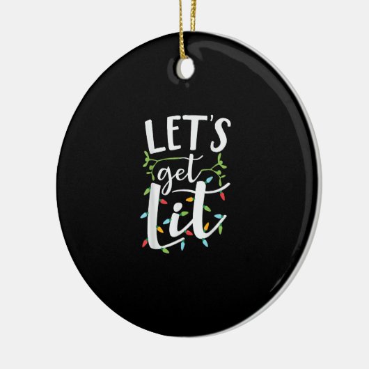 Laten we verlicht kerstverlichting Creative Classi Keramisch Ornament (Links)