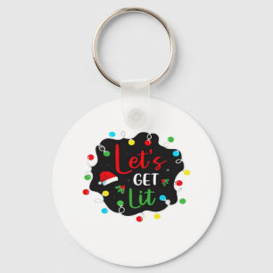 Laten we verlicht kerstverlichting Drink Santa Ess Sleutelhanger