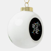 Laten we verlicht kerstverlichting Grappige kerst  Keramische Bal Ornament (Links)