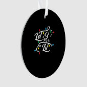 Laten we verlicht kerstverlichting Grappige kerst  Ornament (voorkant)