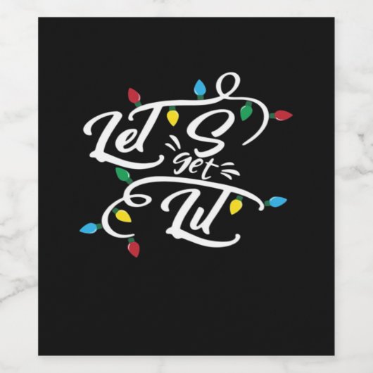 Laten we verlicht kerstverlichting Grappige kerst Wijn Etiket (Enkel label)