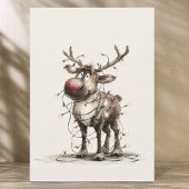 Laten we verlicht leuk rendier feestdagen feest kaart