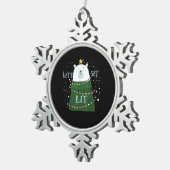 Laten we verlicht Schattige Beer kerstpyjama's Tin Sneeuwvlok Ornament (Rechts)