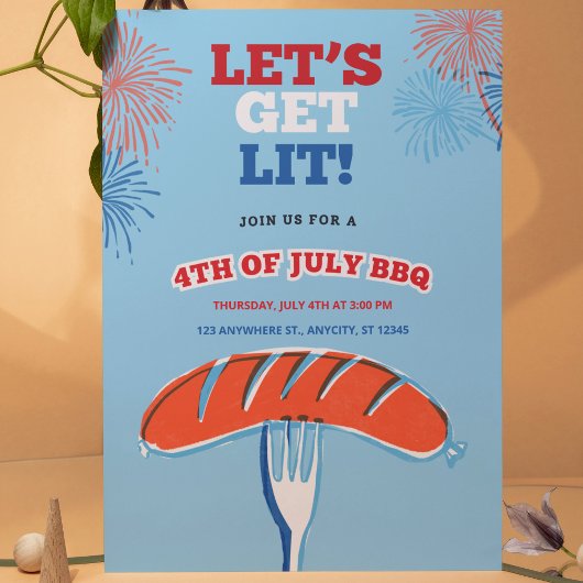 Laten we verlicht worden! 4 juli BBQ Kaart