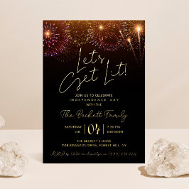 Laten we verlicht worden | 4 juli Feest Real Folie Uitnodiging