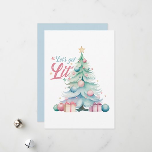 Laten we verlicht worden feestdagenkaart (Voorkant / Achterkant in situ)