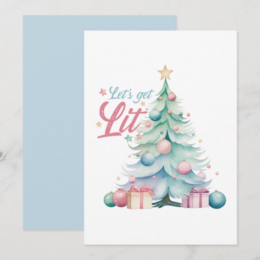 Laten we verlicht worden feestdagenkaart (Voorkant / Achterkant)