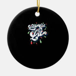 Laten we verlicht worden! Grappig Drink Christmas Keramisch Ornament